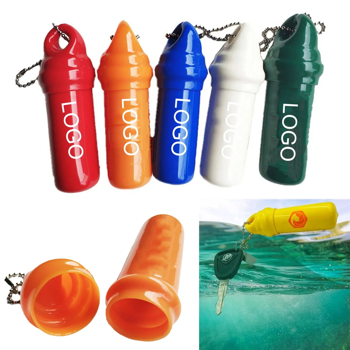 Floating Keychain With Waterproof Safety Container 1