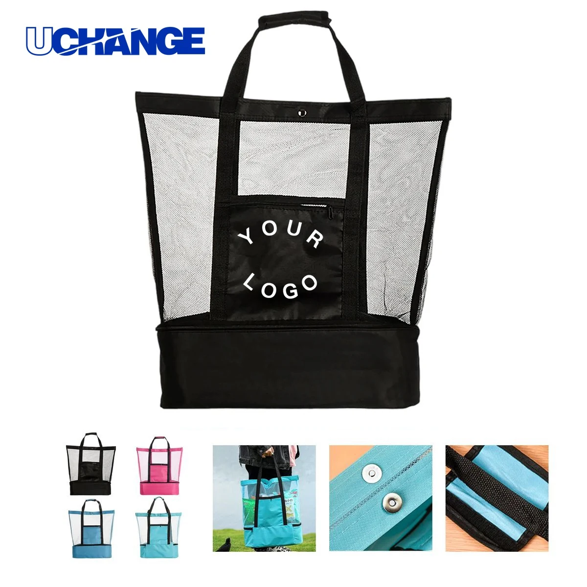 Oxford Cloth Insulated Beach Bag Cooler with PEVA Lining 1