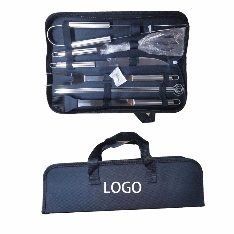Outdoor Stainless Steel Barbecue Tool 9-Piece Set