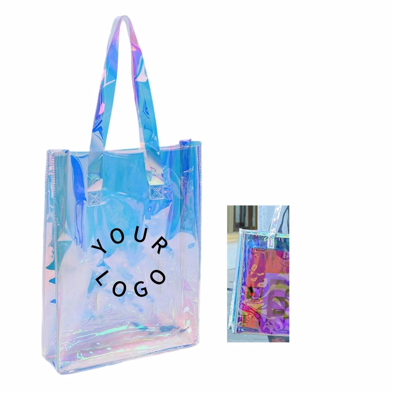 Stylish PVC Holographic Tote with Comfortable Carry Handles