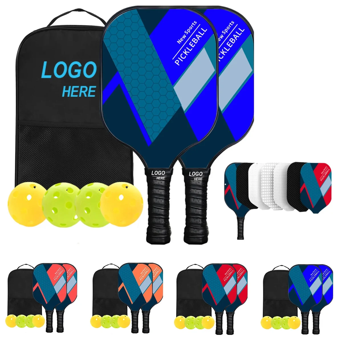 Fiberglass Pickle Ball Paddle Set Game 1