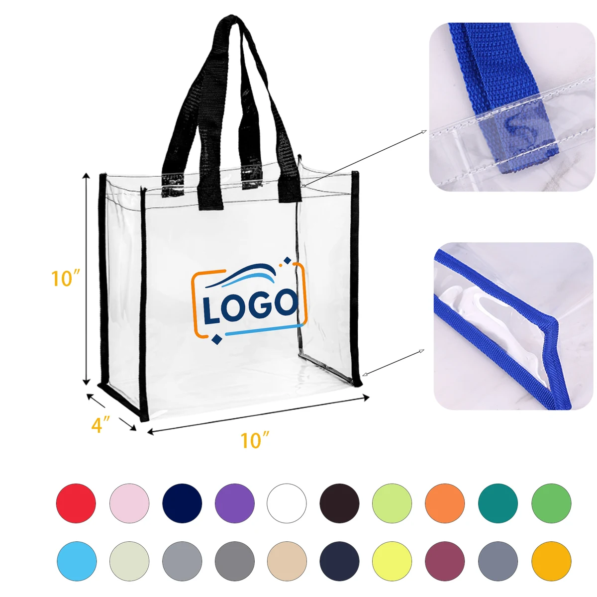 Clear PVC Tote Bag with Reinforced Handles 1