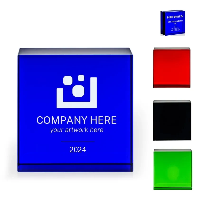 Square Crystal Paperweight 1