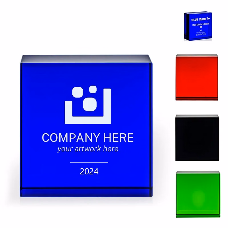 Square Crystal Paperweight