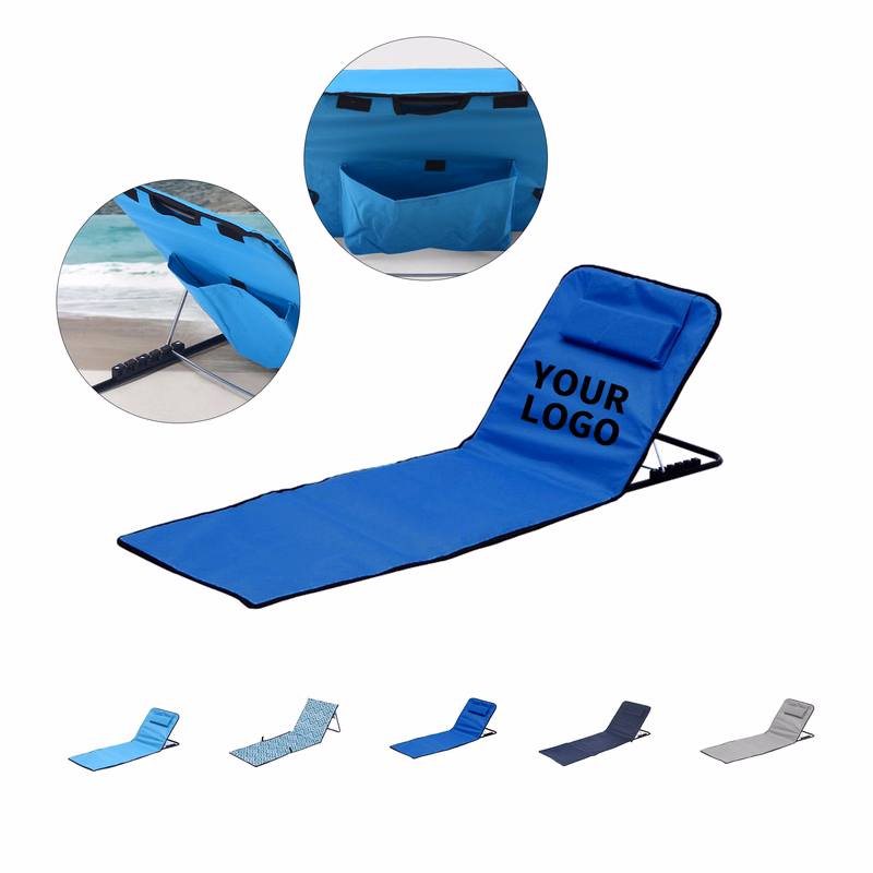Folding Oxford Beach Lounger With Steel Frame