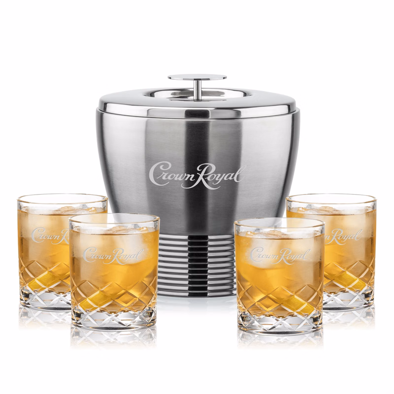 Genoa Ice Bucket & Durham On-the-Rocks Set