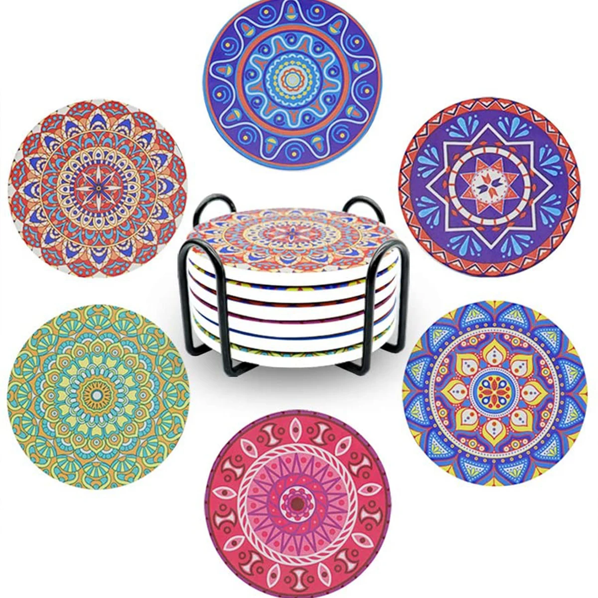 4" x 4" Square Flat Finish Absorbent Ceramic Coasters 1