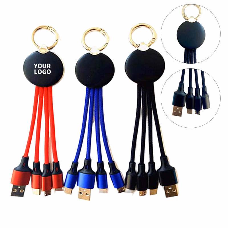 Three In One LED Charging Cable Braided Nylon