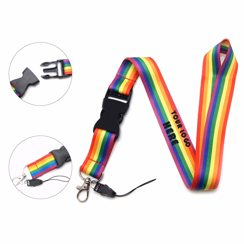 Rainbow Credential Strap Phone Key Card Lanyard Accessory