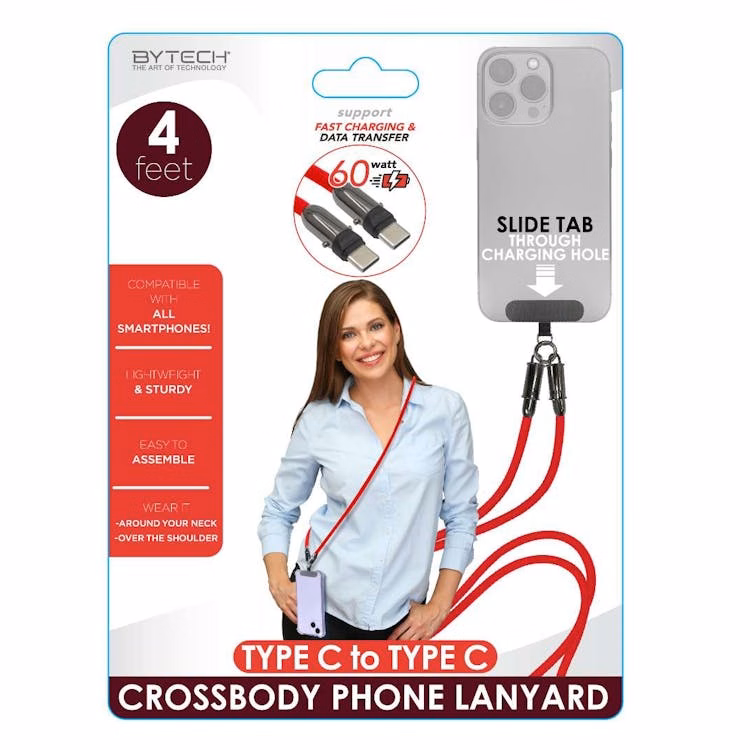 Type C Phone Lanyard Cables - Assorted Colors