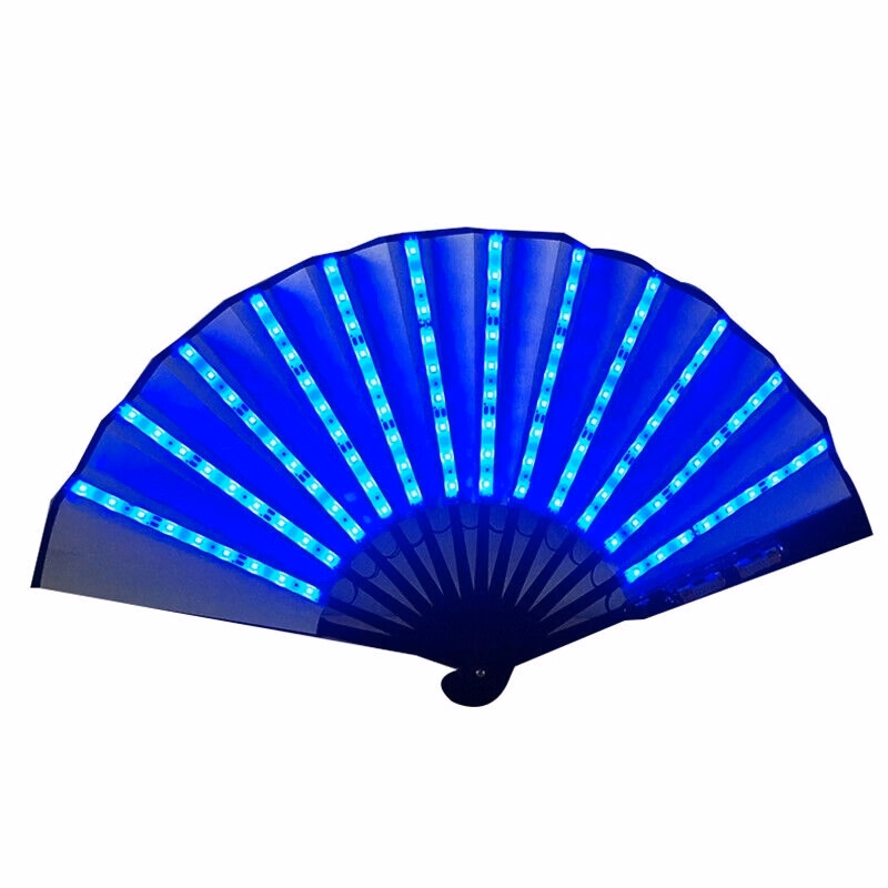 LED Luminous Plastic Frame Crafted Folding Fan