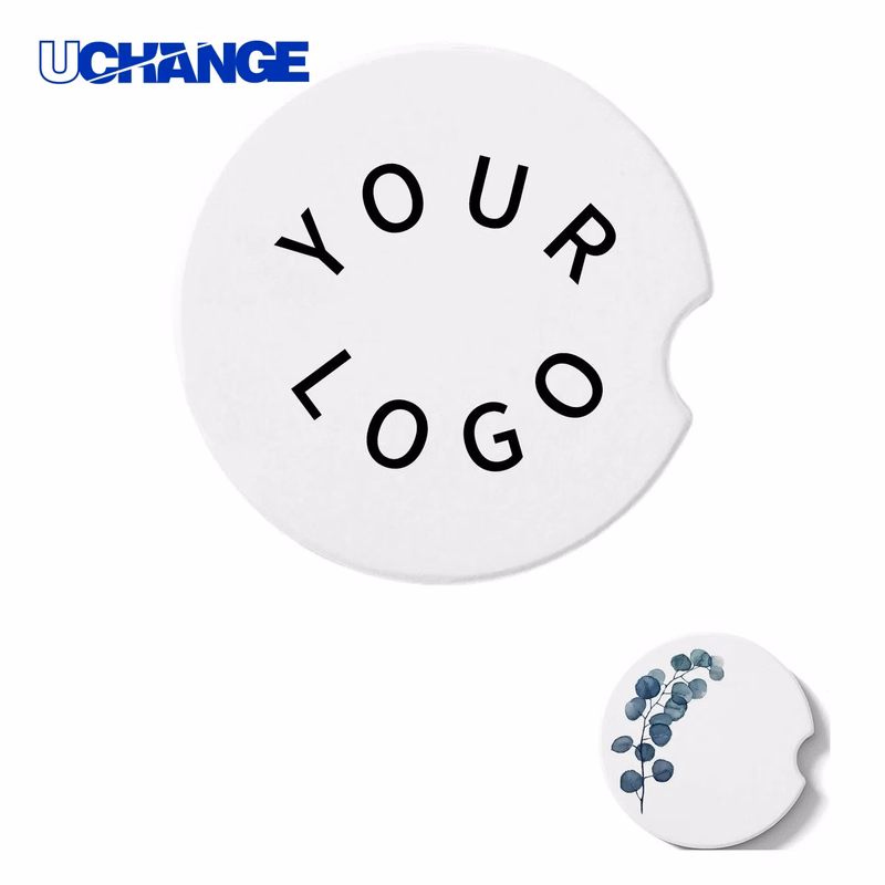 4-Color Printed Ceramic Car Coaster for Cup Holders