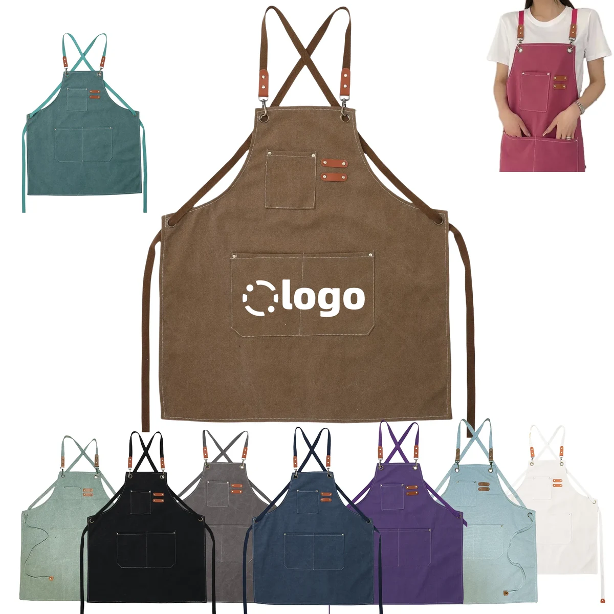 Adjustable Denim Bib Work Apron 1