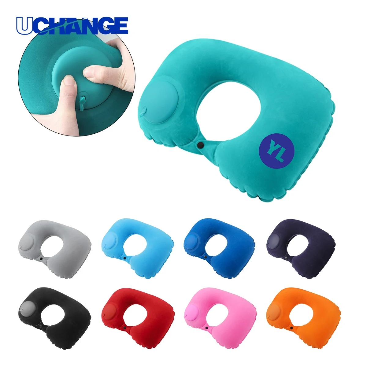 Flocked Inflatable U-Shaped Pillow 1