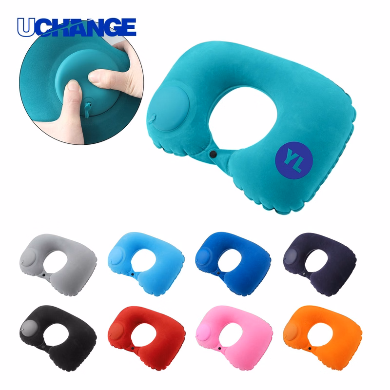 Flocked Inflatable U-Shaped Pillow
