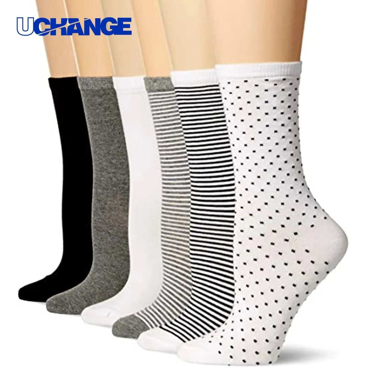 Flat Knit Cotton Crew Socks 1
