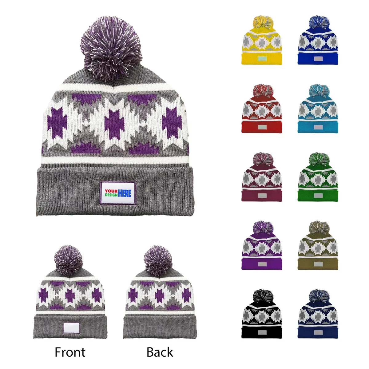 PMS color match Custom Knit Cap/Hat with Beanie 1