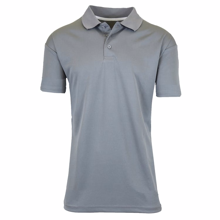 Men's Dry Fit Polo Shirts - Gray Small Moisture-Wicking