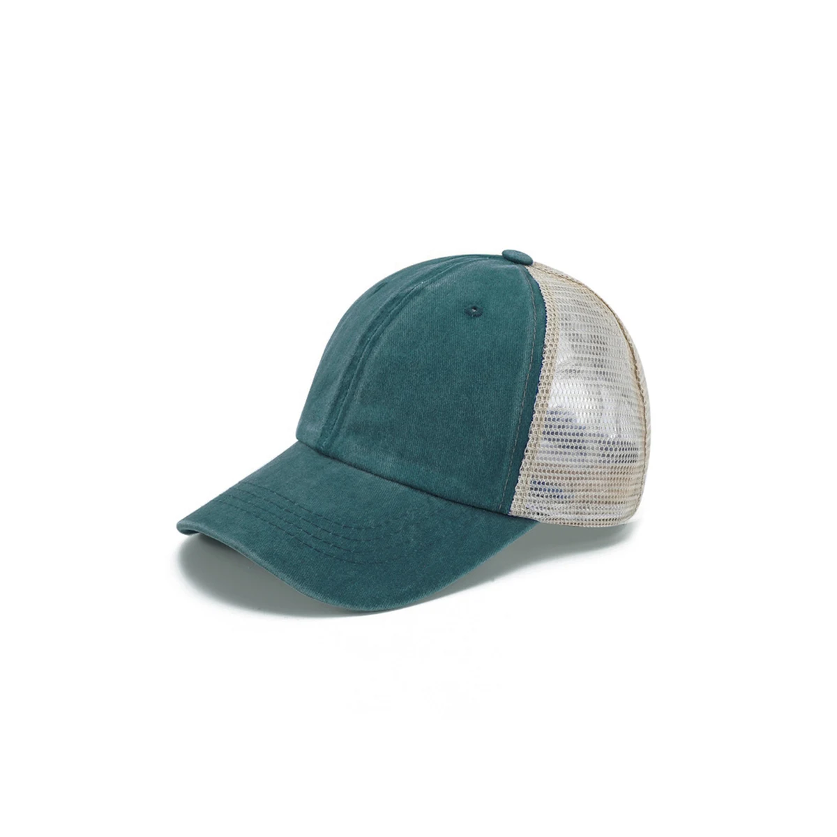 Washed Cotton Low Profile Baseball Cap With Mesh Back 1