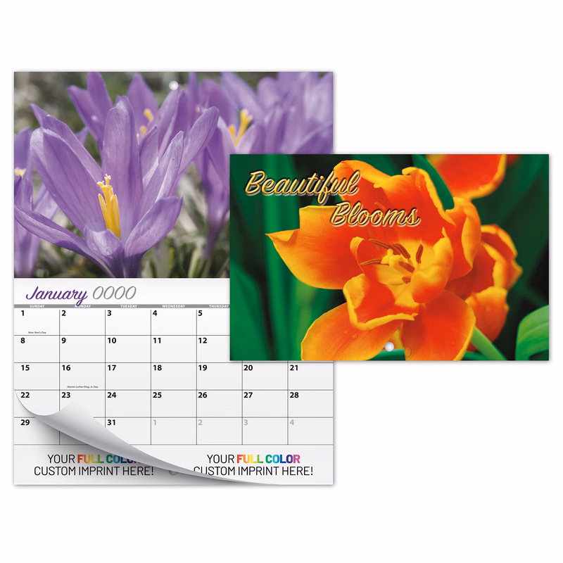 13 Month Mini Custom Photo Appointment Wall Calendar - BEAUTIFUL BLOOMS