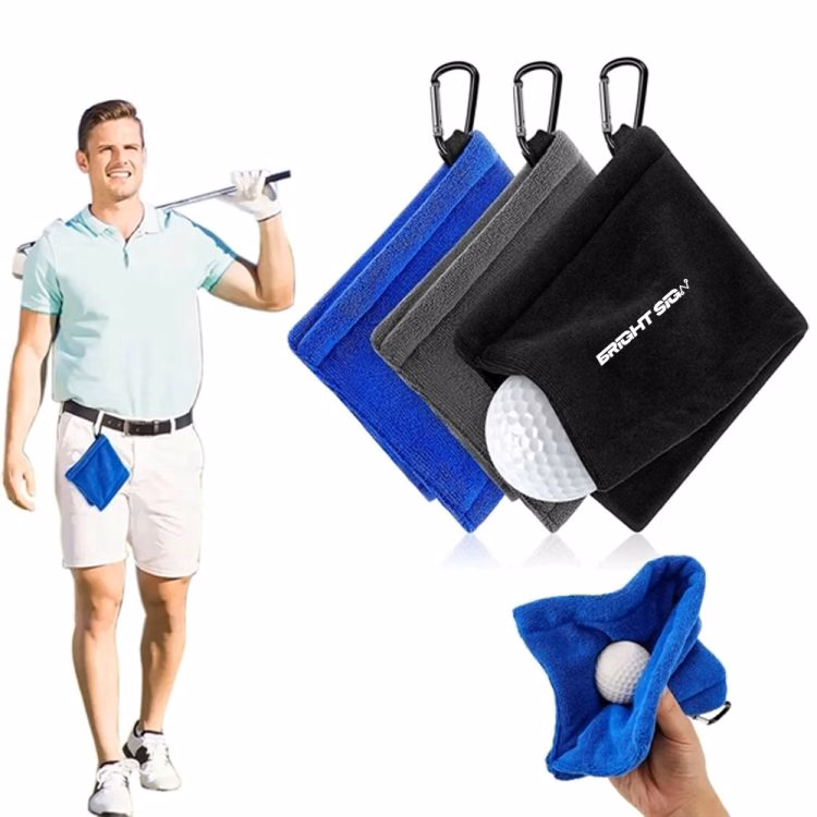 2-in-1 Golf Ball Cleaner Towel with Clip (5.5?5.5?)