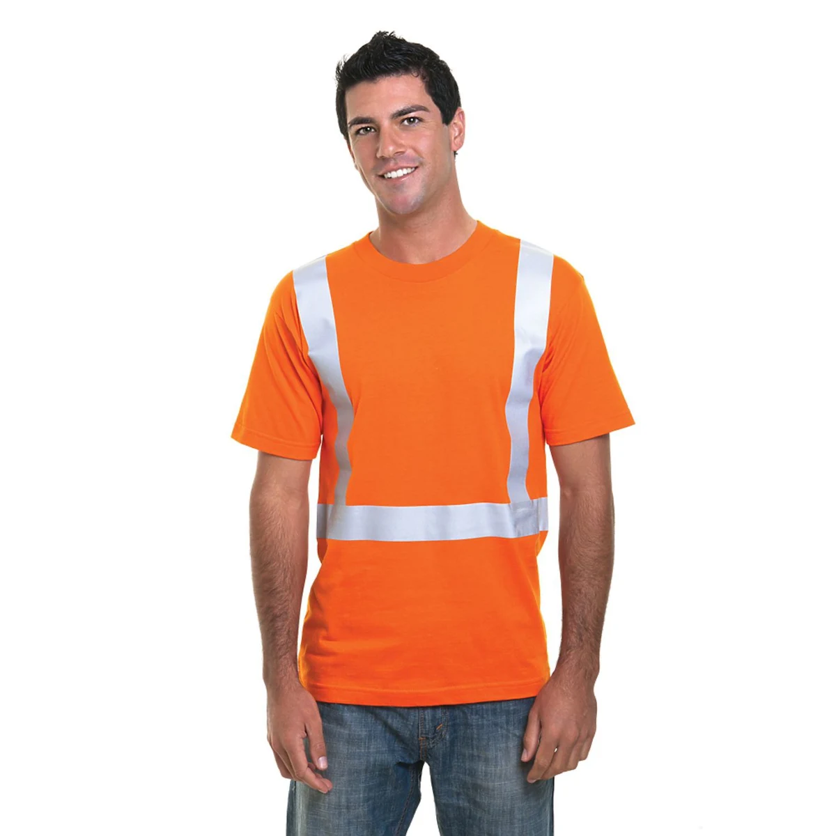 High Vis USA-Made 100% Polyester Class 2 Safety T-Shirt 1