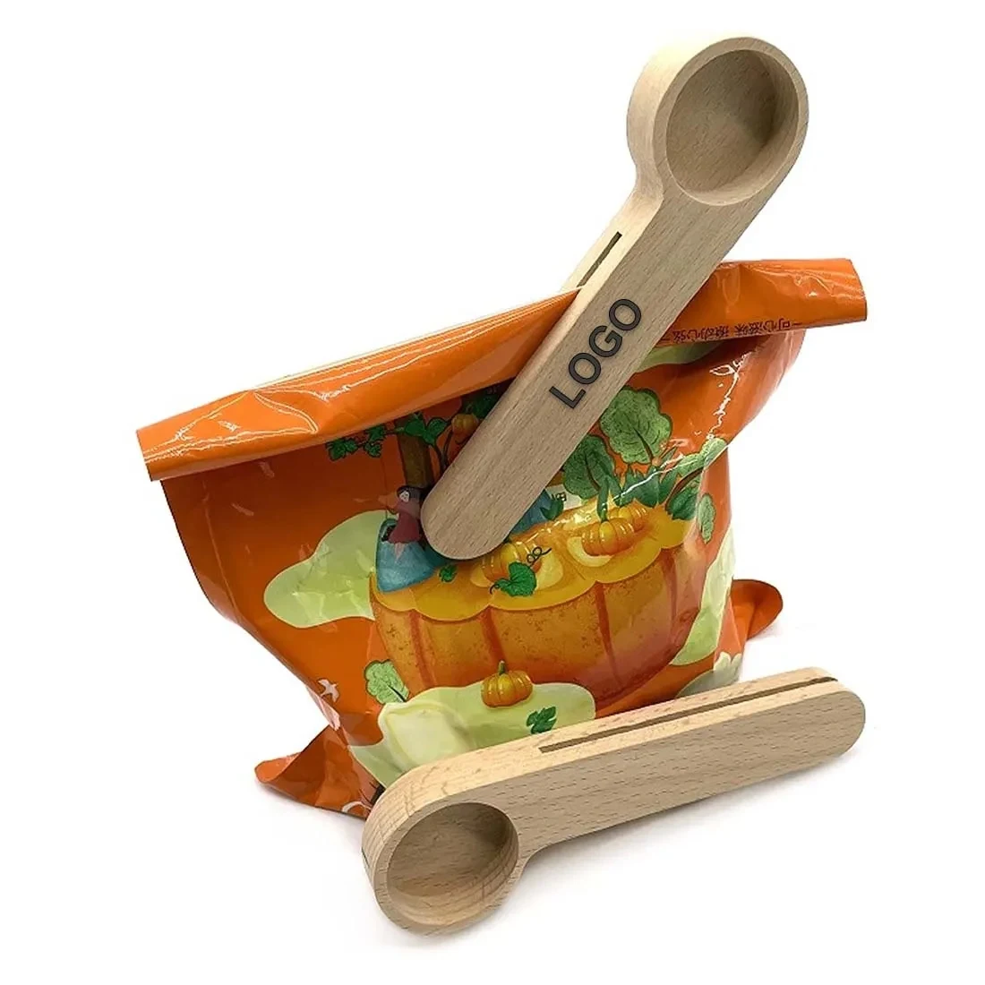 Wooden Coffee Scoop With Bag Clip 1