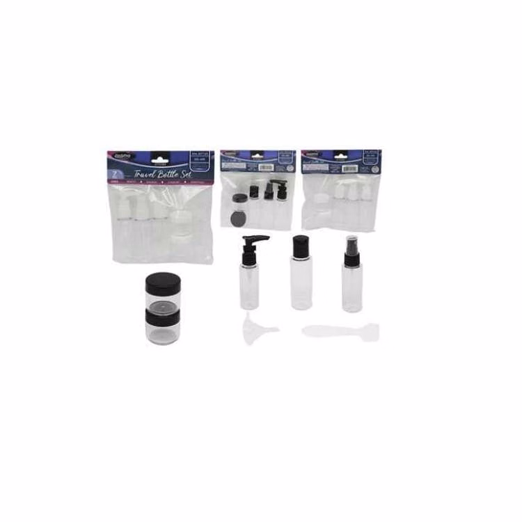Plastic Travel Bottle Sets - 7 Piece