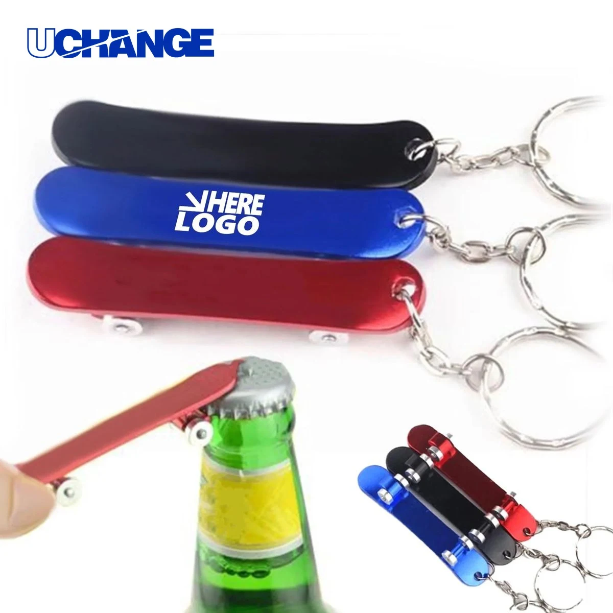 Skateboard Shape Bottle Opener Keychain 1