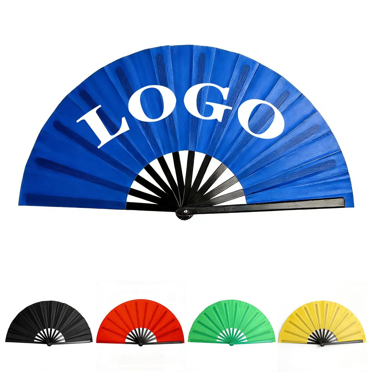 13 in Colorful Polyester Folding Fan 1
