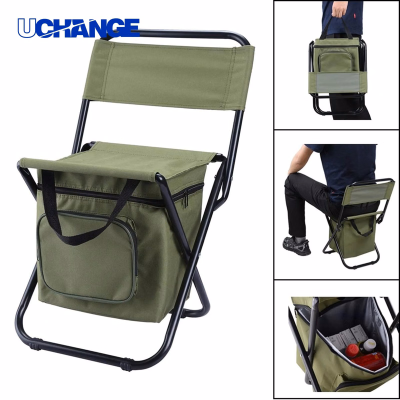 Folding Stool Backpack Insulated Cooler Bag for Events