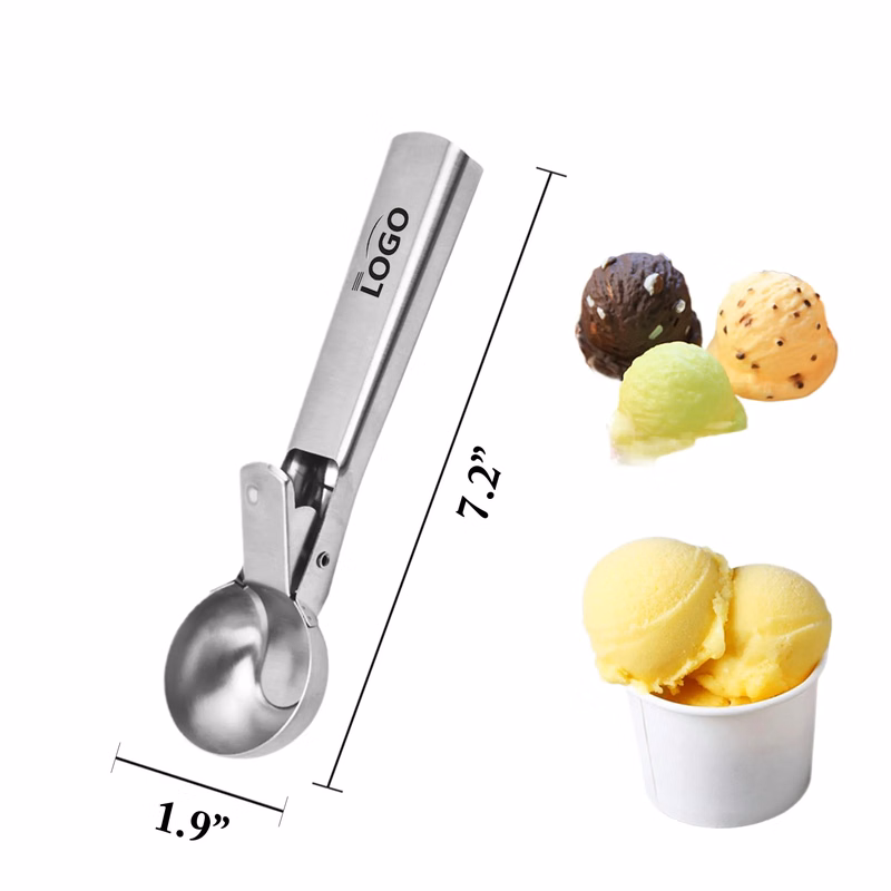 MOQ 100PCS Stainless Ice Cream Scoop With Rebound Function