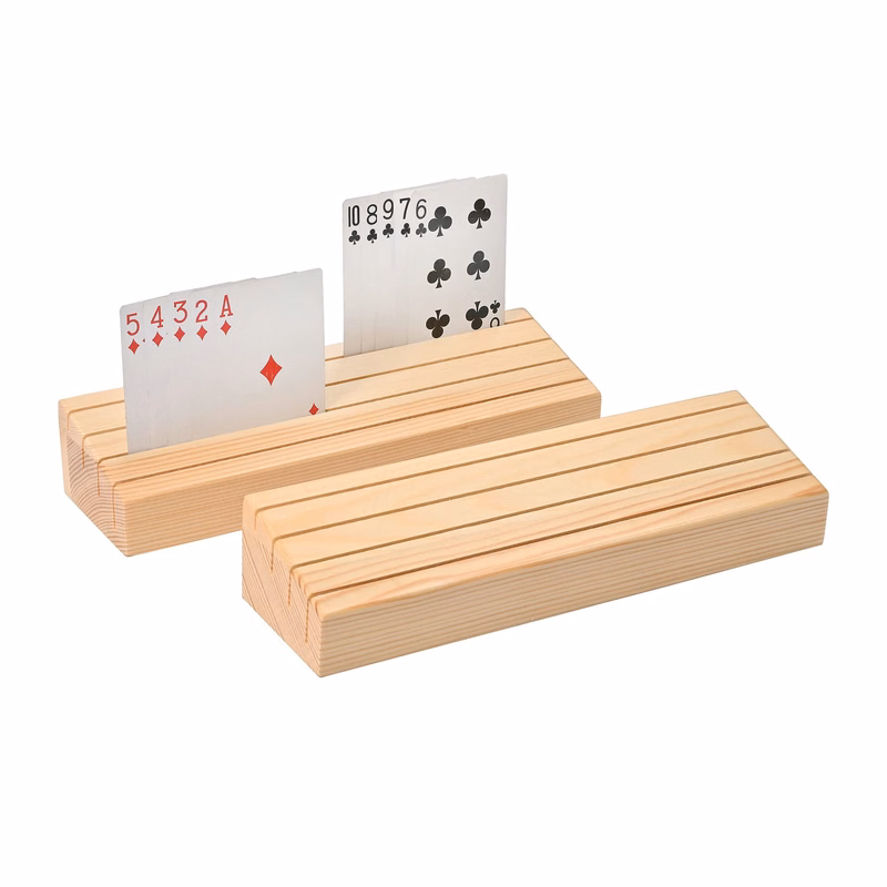 Hands-Free Wood Playing Card Holder for Kids Seniors Adults