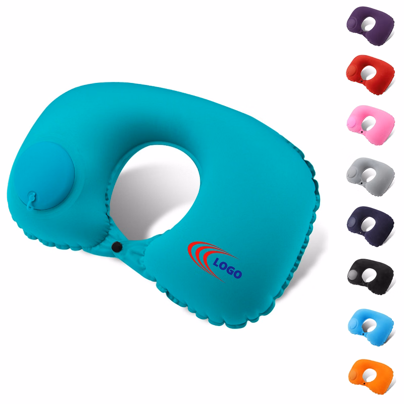 Travel Neck Pillow with Easy Press Inflation