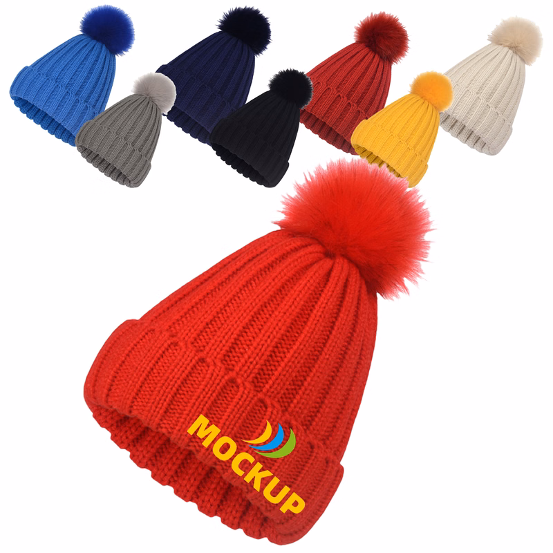 Women Winter Ski Hat with Pom
