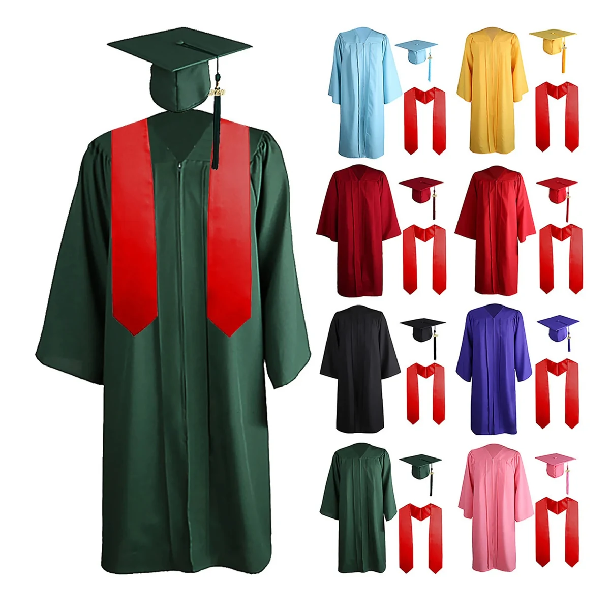 Graduation Ceremony Gown Suit With Hat Shawl 1