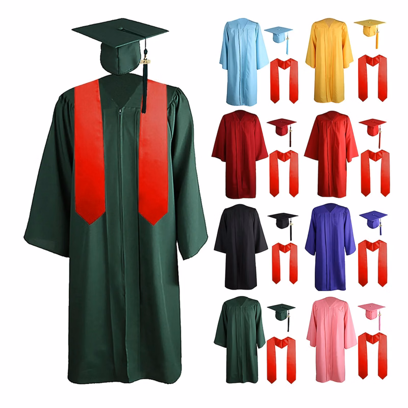 Graduation Ceremony Gown Suit With Hat Shawl
