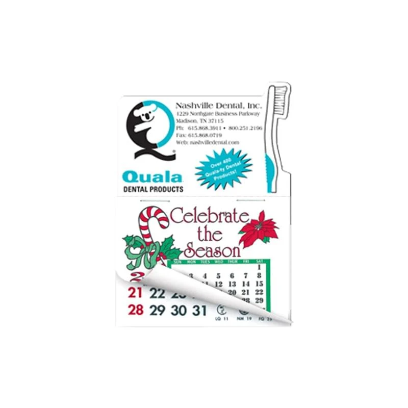 Toothbrush Shape Calendar Pad Magnets W/Tear Away Calendar 1