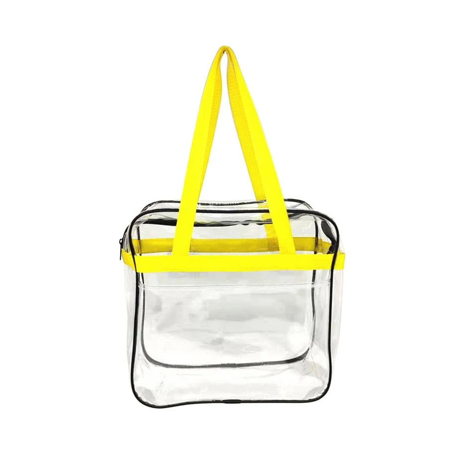 Clear PVC Transparent Tote Bag with Zipper Front Pocket 1