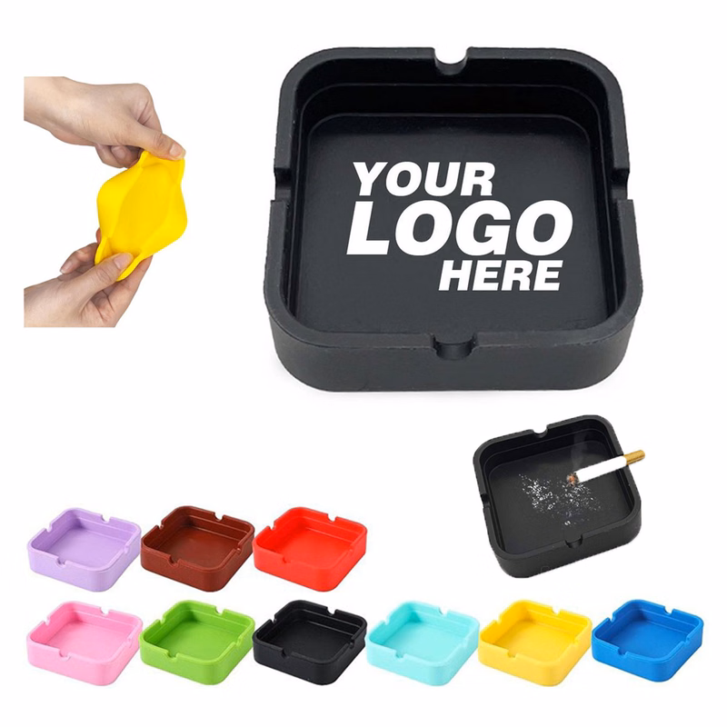 Square Silicone Ashtray Unbreakable