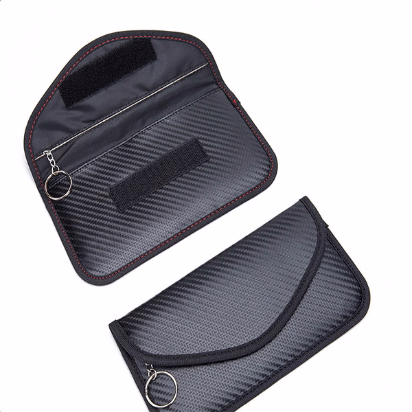 RFID Carbon Fiber Signal Blocking Bag W/ keychain