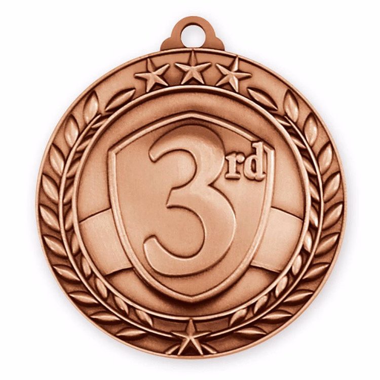 3rd Place Wreath Award Medallion (1-3/4")
