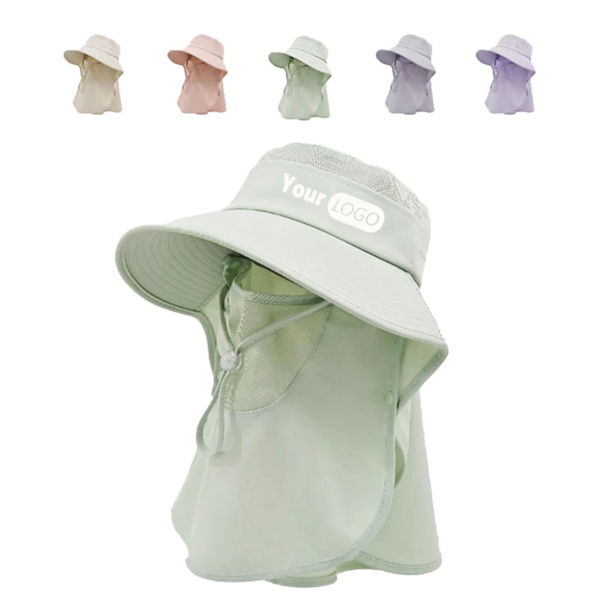 Wide Brim UV Protective Hat with Ventilated Face Cover 1