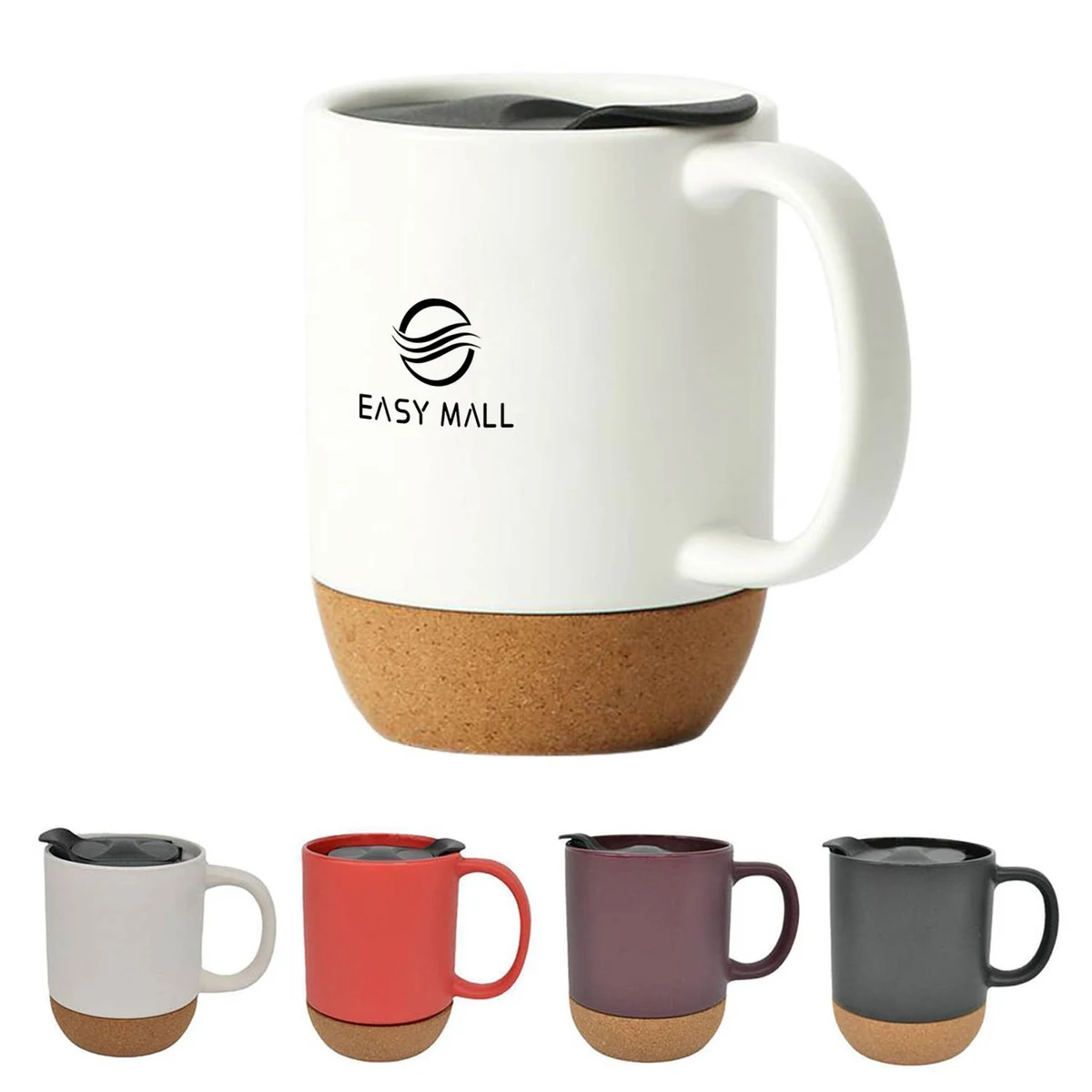 Ceramic Cork Bottom Mug with Lid 1