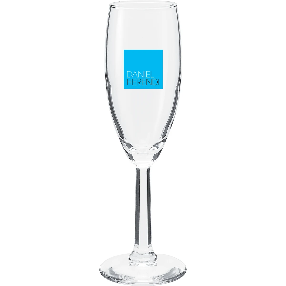 5.75 oz napa flute, custom glassware with logo imprint 1