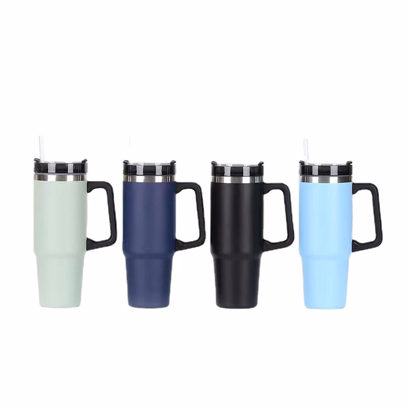 30oz Car Water Bottle With Handle And Lid Straw