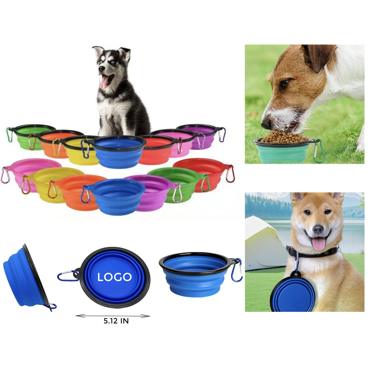 MOQ 10 PCS Durable Silicone Folding Pet Bowl 1
