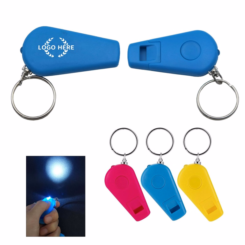 LED Light Whistle Keychain