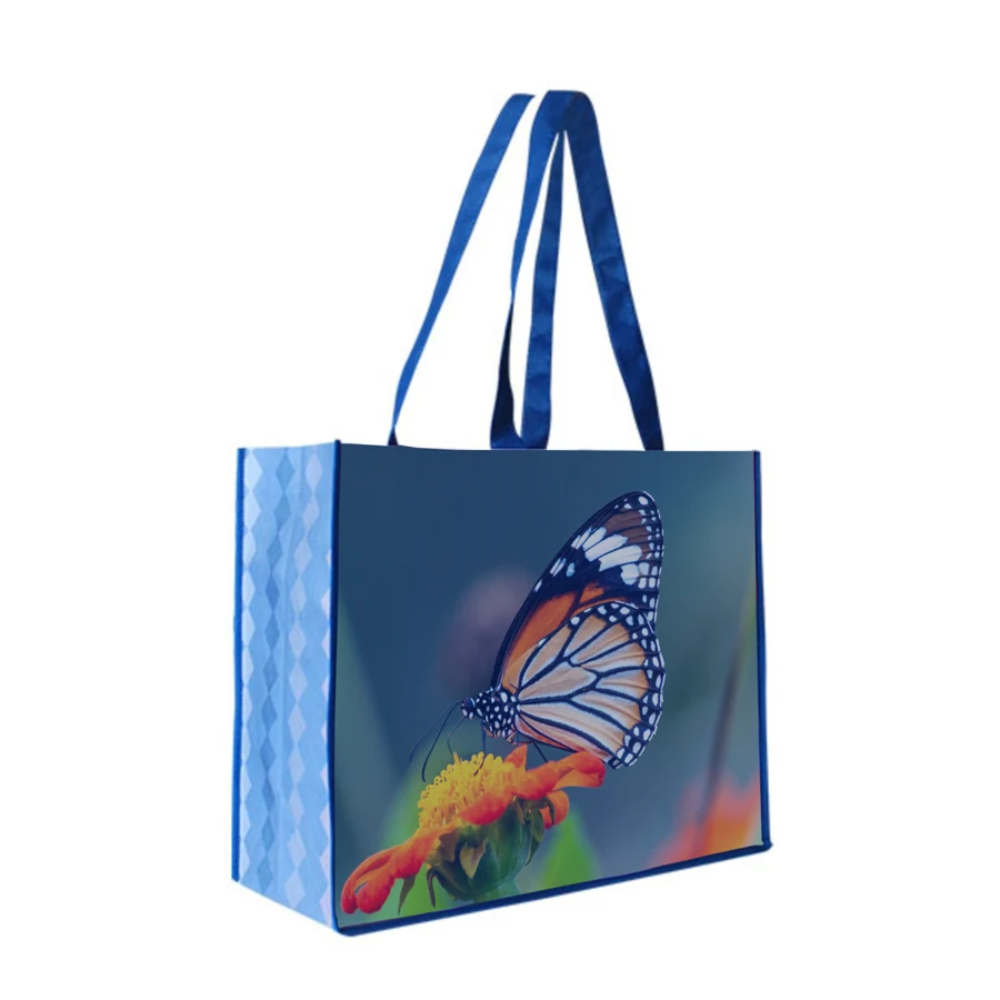 RPET Solid Color 100 GSM PET Non-Woven Tote Bag with Custom 1