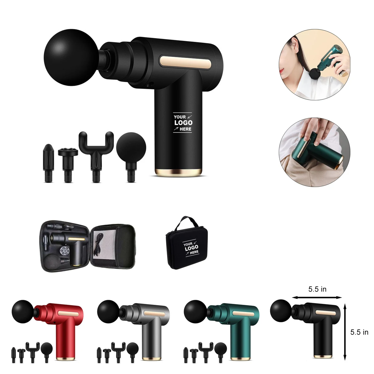 Handheld 6 Speed Mini Muscle Massage Gun With Carry Bag 1